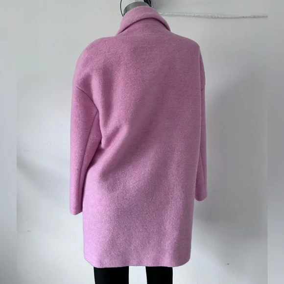 MNG Casual ~ Wool Blend Elegant Pink Women's Coat. - Picture 3 of 12